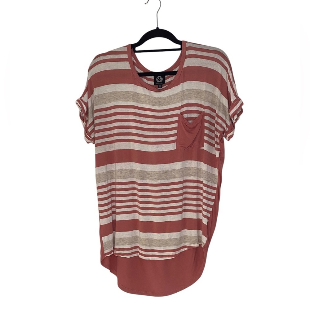 Bobeau Pink Cuffed Sleeve Boxy T-Shirt